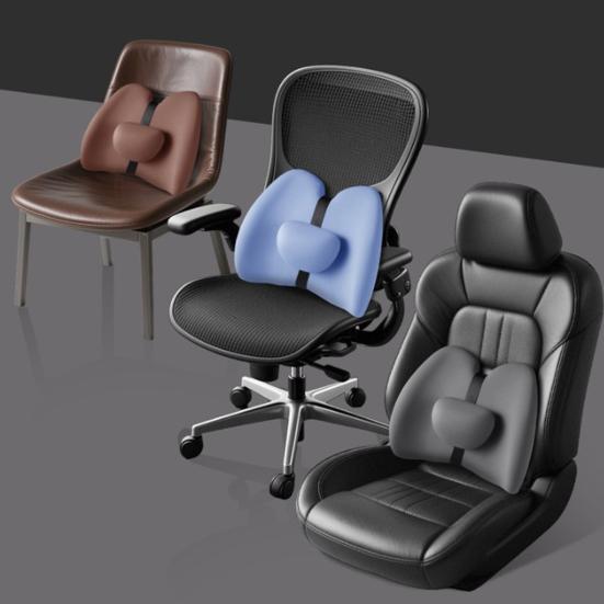 Lumbar Support Pillow Car Waist Cushion Ergonomic Design Soft Breathable Lower Back Support Pillow Memory Foam Seat Cushion