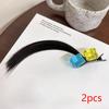 2Pcs Funny Silly Hair Clip Female Anime Cosplay Wig Small Braid Side Bangs Duckbill Clip Side Clip Cute Hair Accessories Gifts