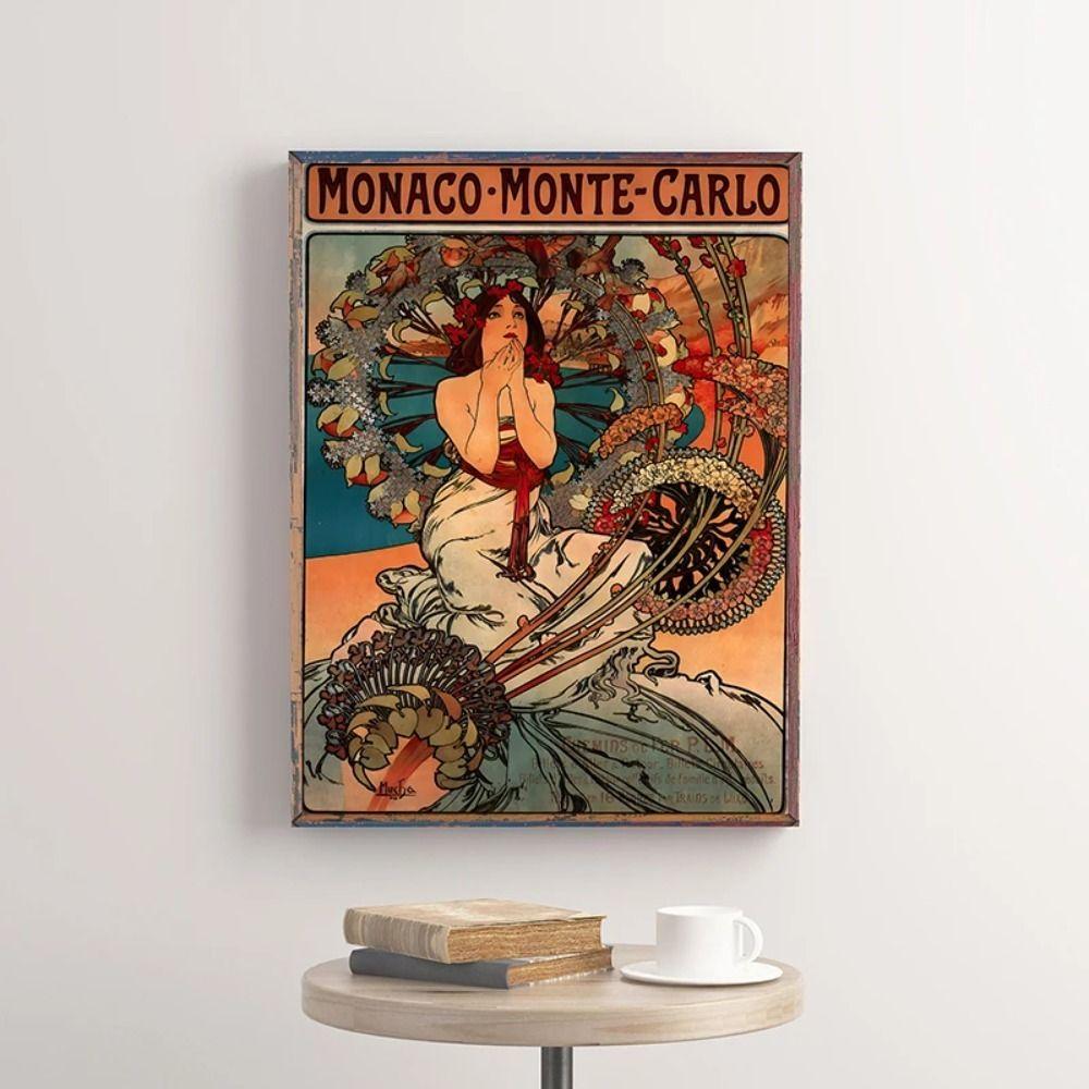 Vintage Art Nouveau Woman Tin Sign Retro Metal Panel Home Bar Cafe Decor
