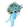 Wedding Bouquet Simulation Artificial Rose Lifelike Green Leaves Modern Elegant Rose for Wedding