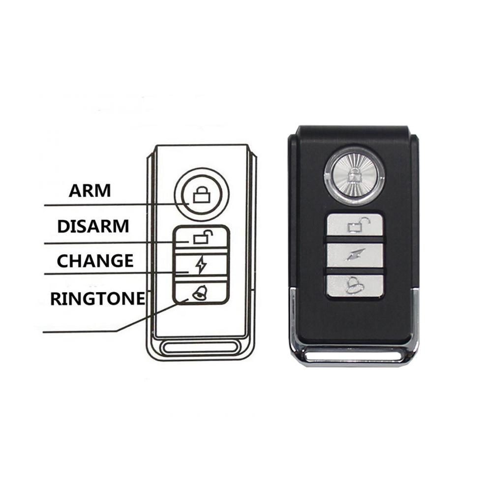 Loud 113dB Wireless Anti-Theft Vibration Motorcycle Alarm Bike Security Remote