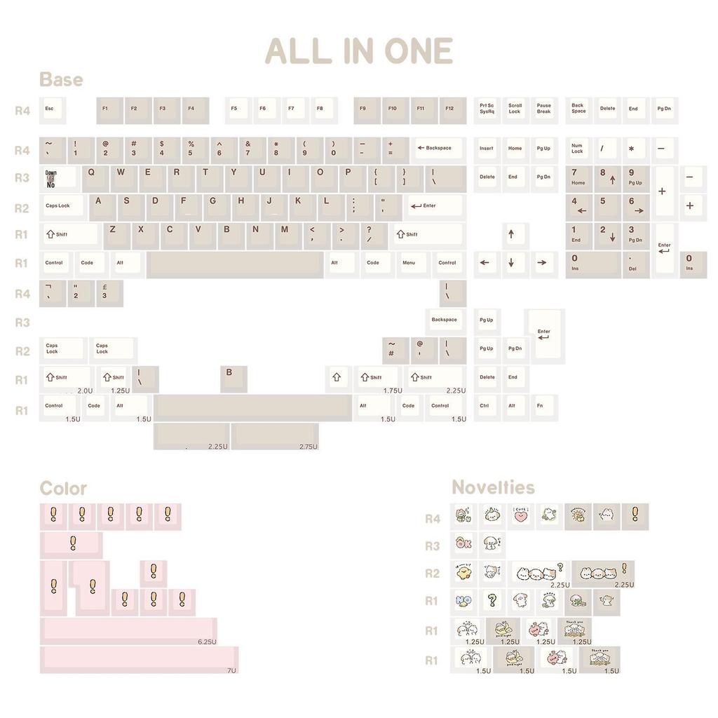 JJKDK Retro Fairy Tale PBT Dye-Sublimation Mechanical Keycaps for 68, 75, 87, 98, and 104 Layouts