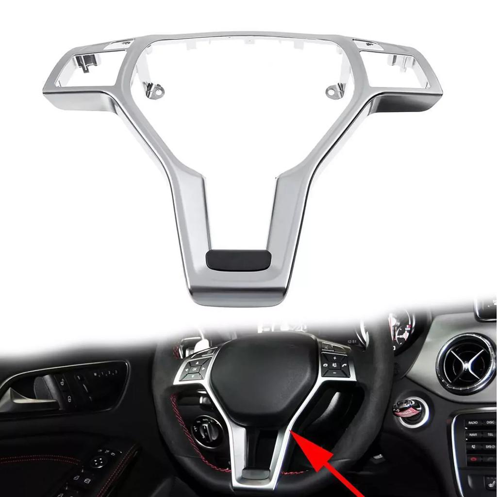 Garniture de couverture de panneau chromé de volant de voiture, pour Mercedes Benz AMG ABCE GLK GLA CLA CLS classe W176 W246 W204 W212 W156 W117