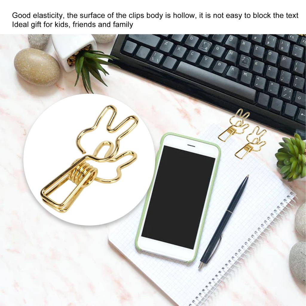 100pcs   Clips Cute Cartoon   Shape Metal Hollowed   Tail Clips Paper Clamps for   Document