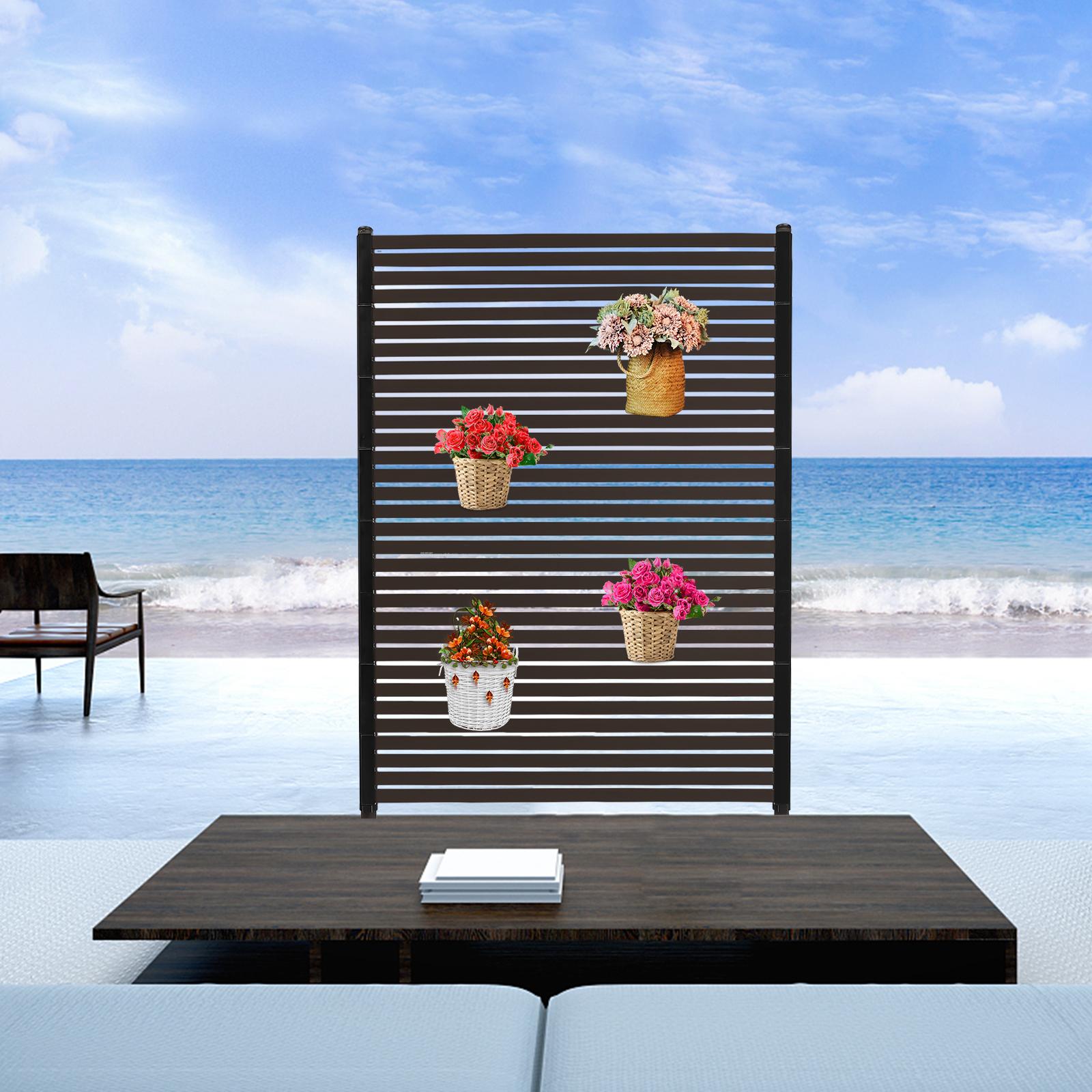 Ширма для конфиденциальности с подставкой, 3x5 футов, перегородка для сада и патио, декоративная панель для забора на заднем дворе, коричневая ветрозащитная перегородка для комнаты, 1 шт.
