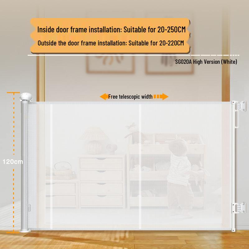 140cm Tall Pet Gate: Anti-Jump & Anti-Drill Barrier for Cats and Dogs