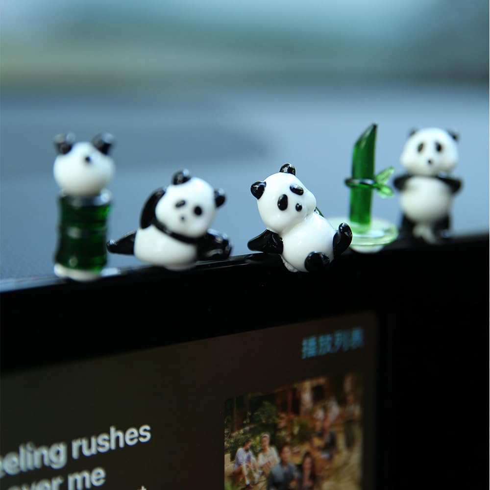 Mollytek Cute Handmade Glass Cactus Figurines, Mini Sunflower Blown Glass Ornaments, Cactus Glass Potted Plants for Car Decoration, Photo Props,