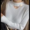 Semi-turtleneck Knitted Sweater Women's Foreign Trade New Design Sense Slim Bottoming Shirt Autumn and Winter Inside with Thin Sweater Inside