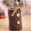 Christmas Wine Bottle Cover Cute Faux Fur Wine Bottle Clothes for Christmas Party Holiday Festivals