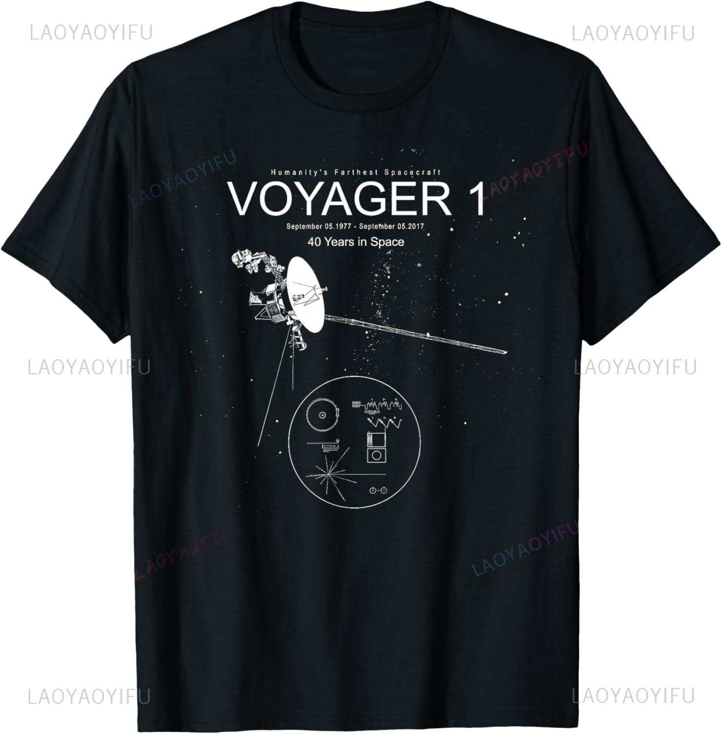 

Voyager 1Humanitys Farthest Spacecraft40 Years in Space TShirt Cotton Unisex Summer Streetwear Tops Vintage Graphic T Shirts S
