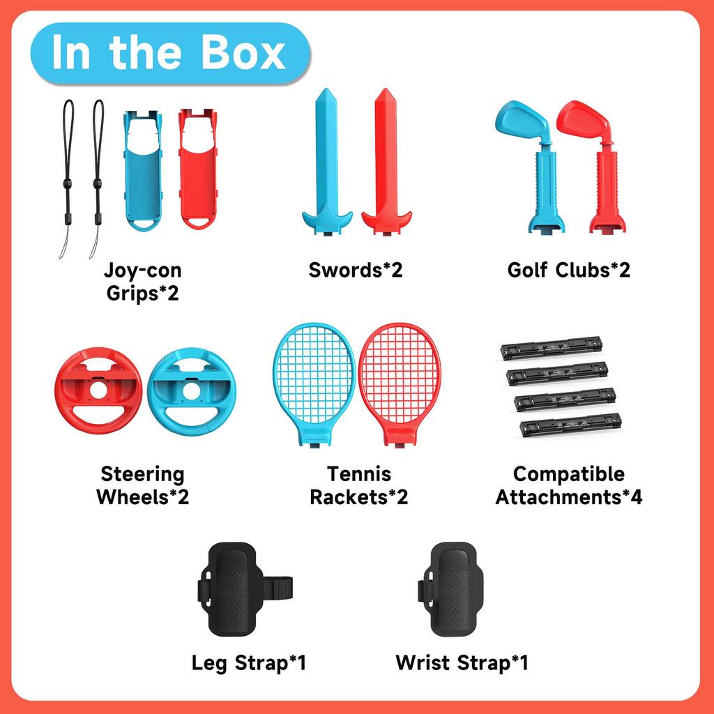 Switch 2 Sports Game Controller Set: Fencing, Tennis Racket & Racing Wheel