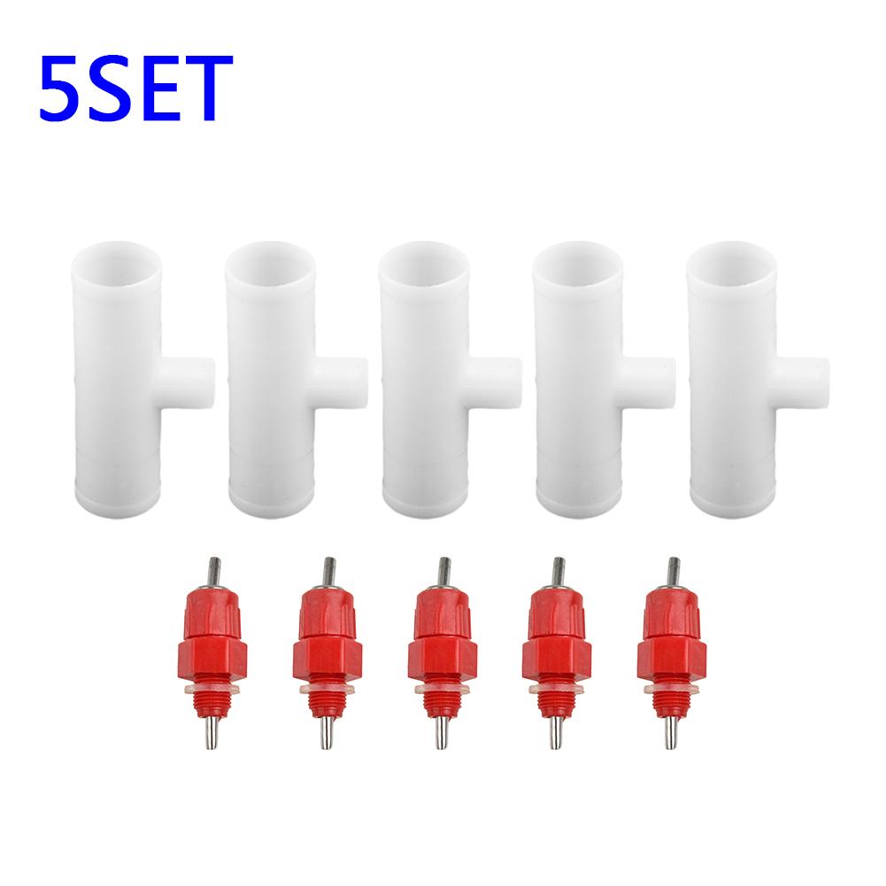 Reliable and Efficient Chicken Waterer, 5 Pack of Poultry Drinking Nipples with Schedule 40 PVC Fittings, No Leaks or Drips