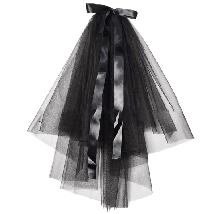 Hochzeitstüll Brautspitzen-Schleier mit Schleife/Blumenbesatz Eleganter Schleier für Brautjungfern