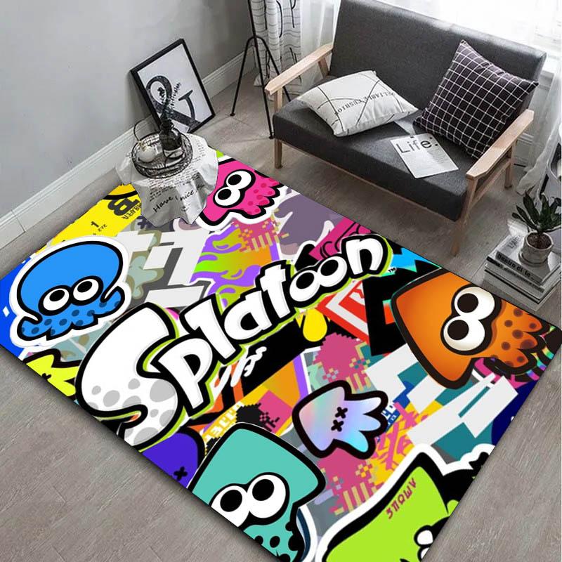 3D Game S-Splatoon-S Cartoon Carpet Rug Art for Room Decor Sofa Christmas Halloween Gifts Fans Area Rug Non-slip Floor Mat