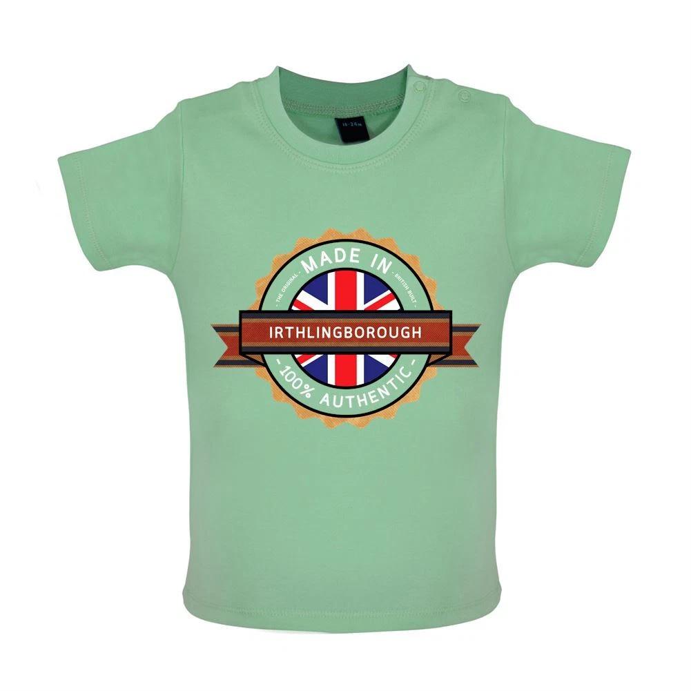 Made In Irthlingborough - Baby Kids Boys Girls Unisex T-Shirt / Babygrow - Town City Village Born Love 140