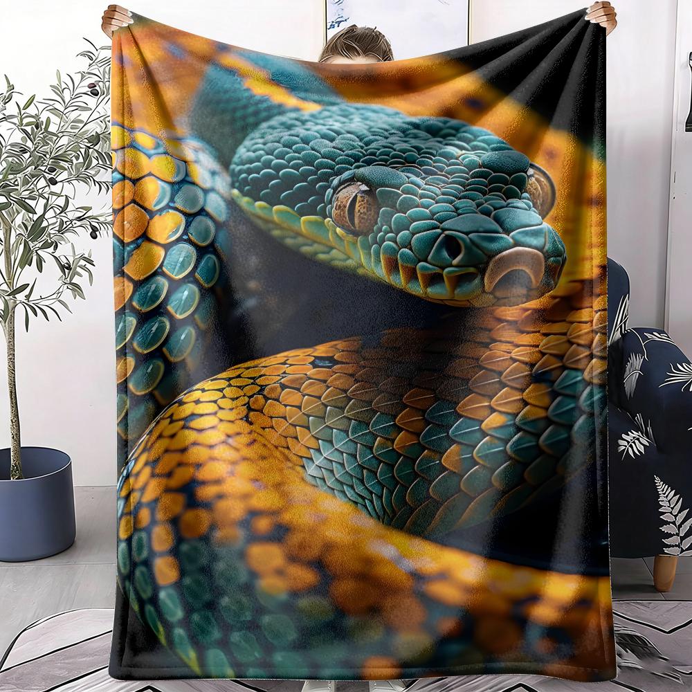 Snake Throw Soft Flannel AC Blanket Lightweight Summer Nap Throw Cozy  Blanket for Sofa Bed Travel Home