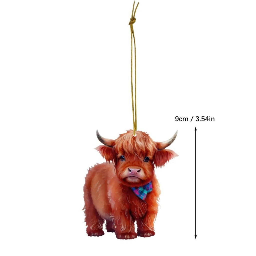 Acrylic Playful Cow Car Pendant For Eyecatching Vehicle Interior Accessories
