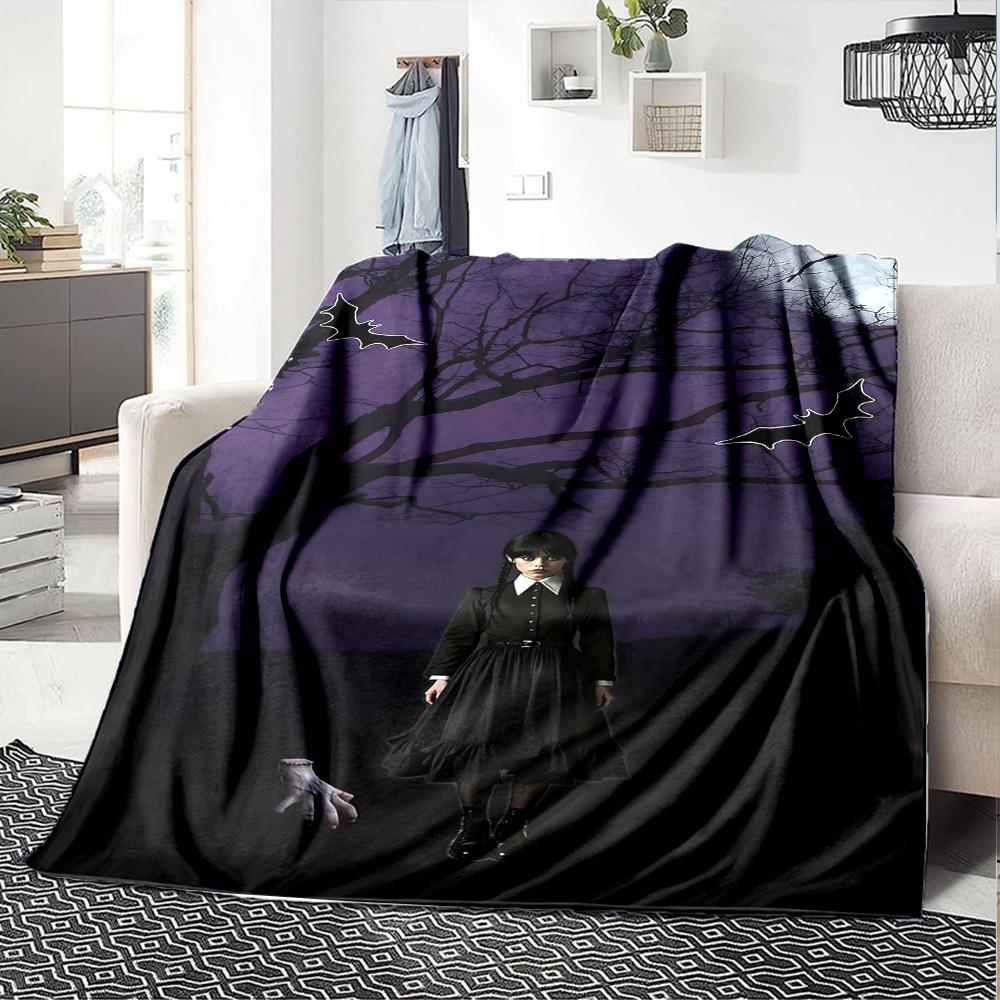 1pc Nightmare ___________ Addams Soft Flannel All-Season Throw for Home, Office, Outdoor UseDurable Comfort  100597