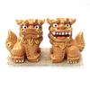 Okinawa Souvenir Shisa for Rakuten Shisa Figurine, Mini, Pair, Entrance, (Brown)