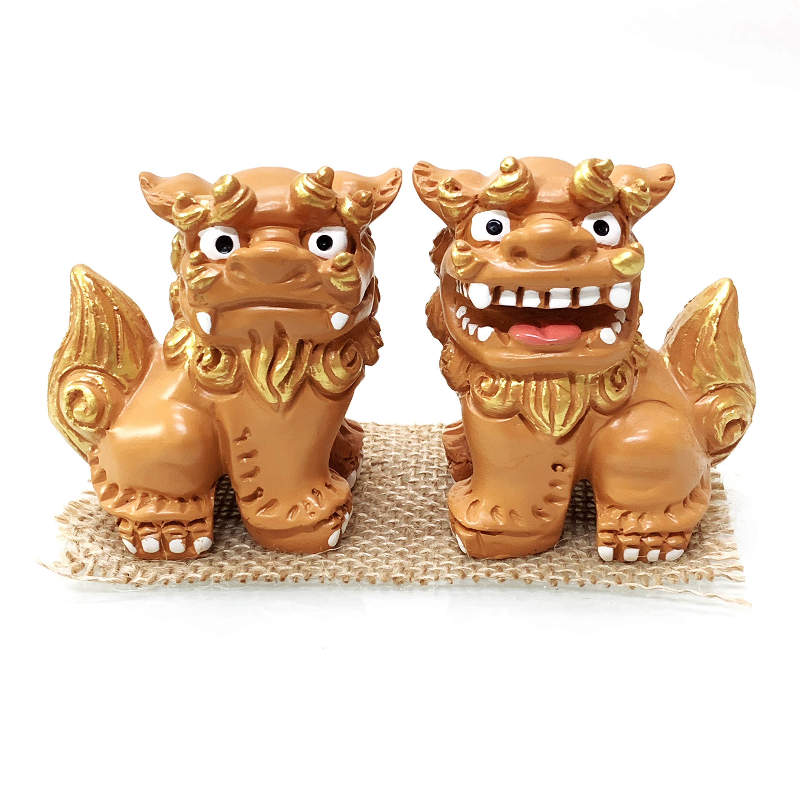 

Okinawa Souvenir Shisa for Rakuten Shisa Figurine, Mini, Pair, Entrance, (Brown)
