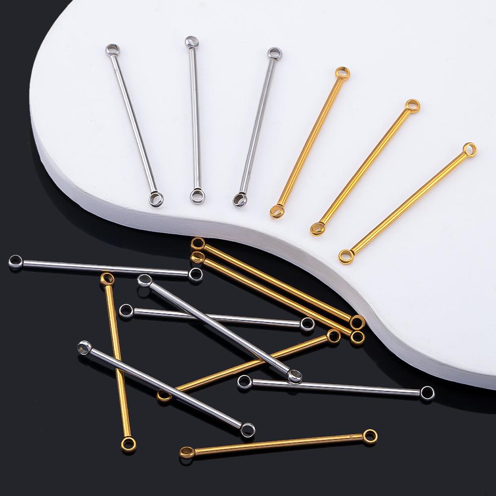 20pcs 10pcs Bar Stick Connectors Stainless Steel Gold Color Connector for DIY Drop Earrings Jewelry Making Necklaces Components