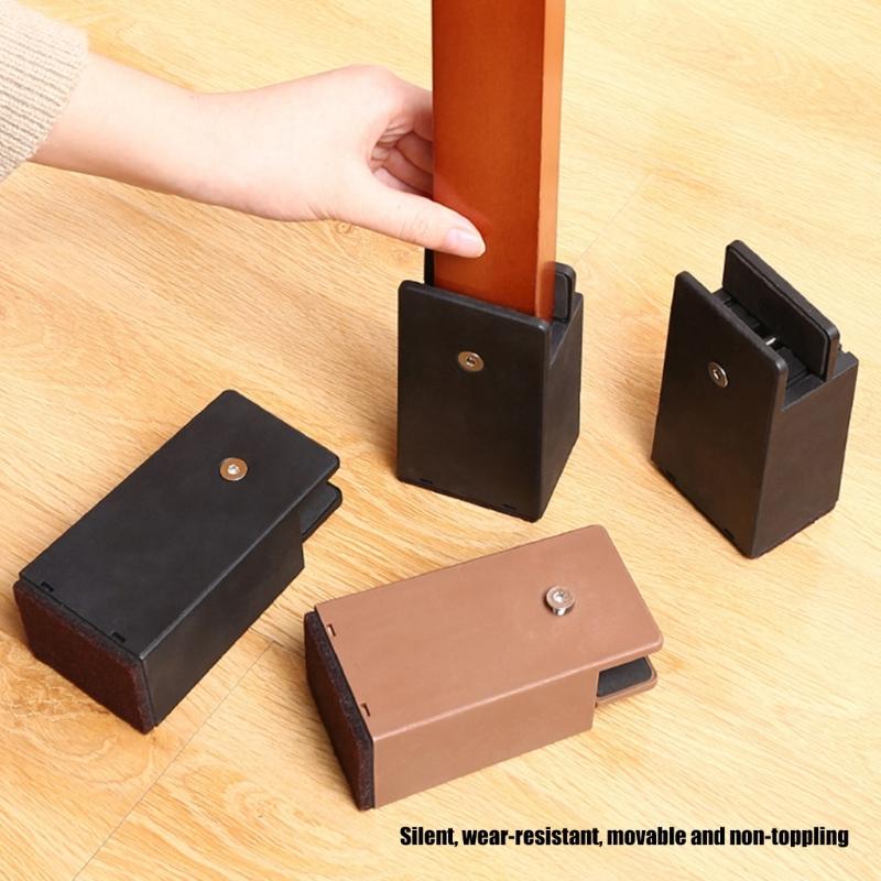 Set of 4 Sturdy Plastic Bed Risers 2Inch Thick Leg Extenders Accessory for Desk Chair Sofa Storage Solution Use