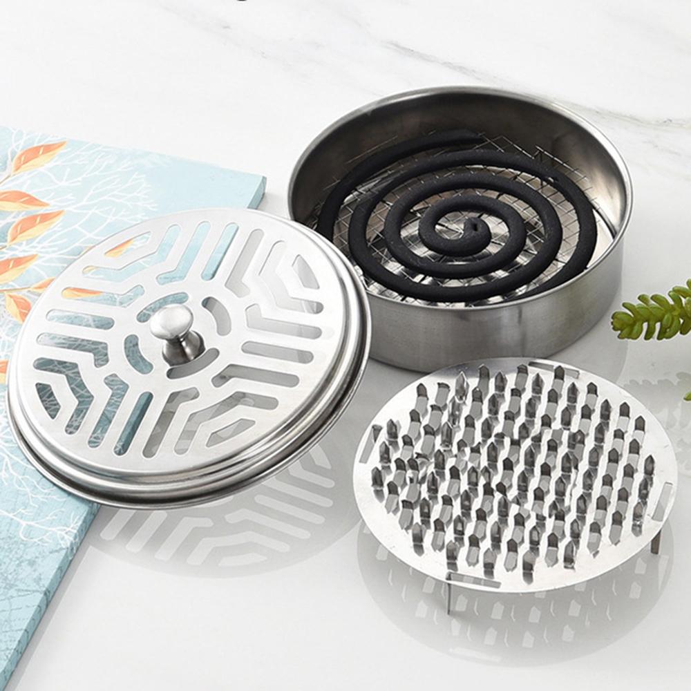 Držák na cívky proti komárům Nerezová krabice na cívky proti komárům s krytem Kulatý zásobník na cívky proti komárům Potřeby proti komárům se snadno čistí