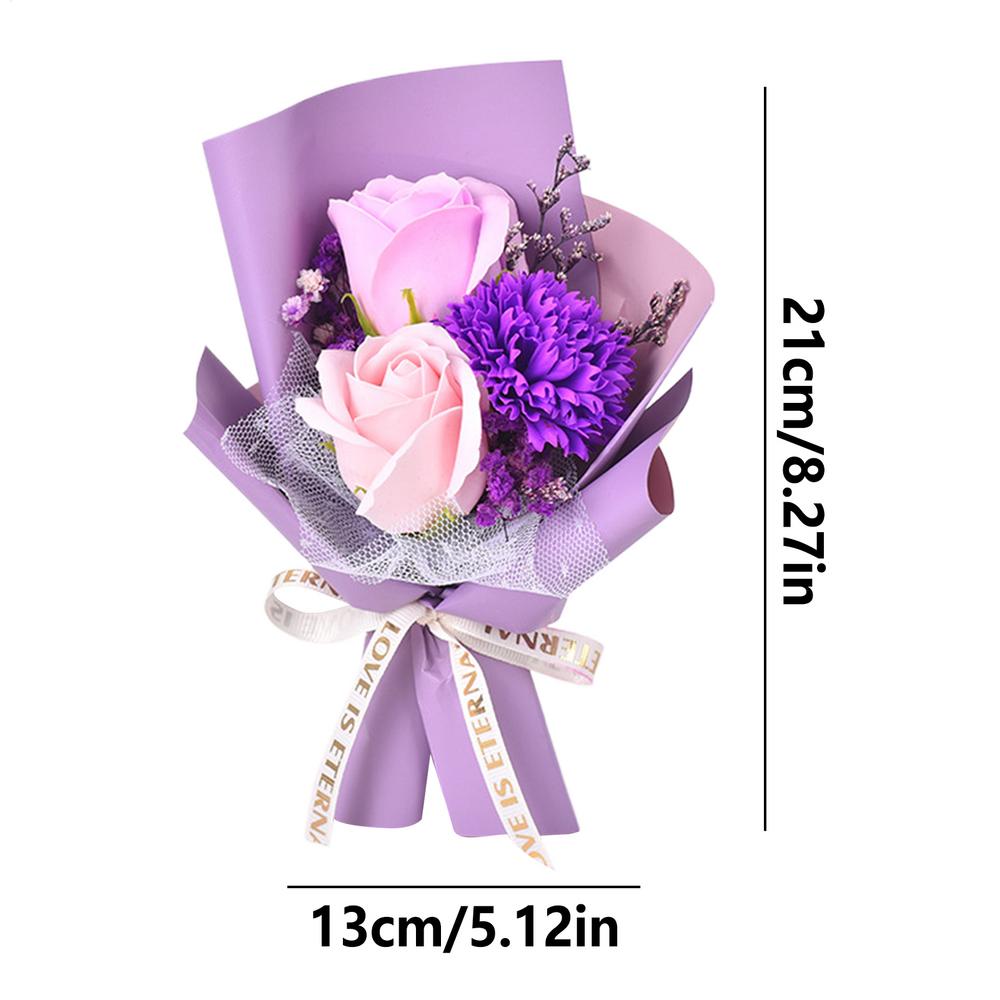 Preserved Flowers Bouquet Artificial Soap Preserved Rose Decor Moms Flower Bouquet For Teachers Colleagues Friends Teacher s Day фиолетовый