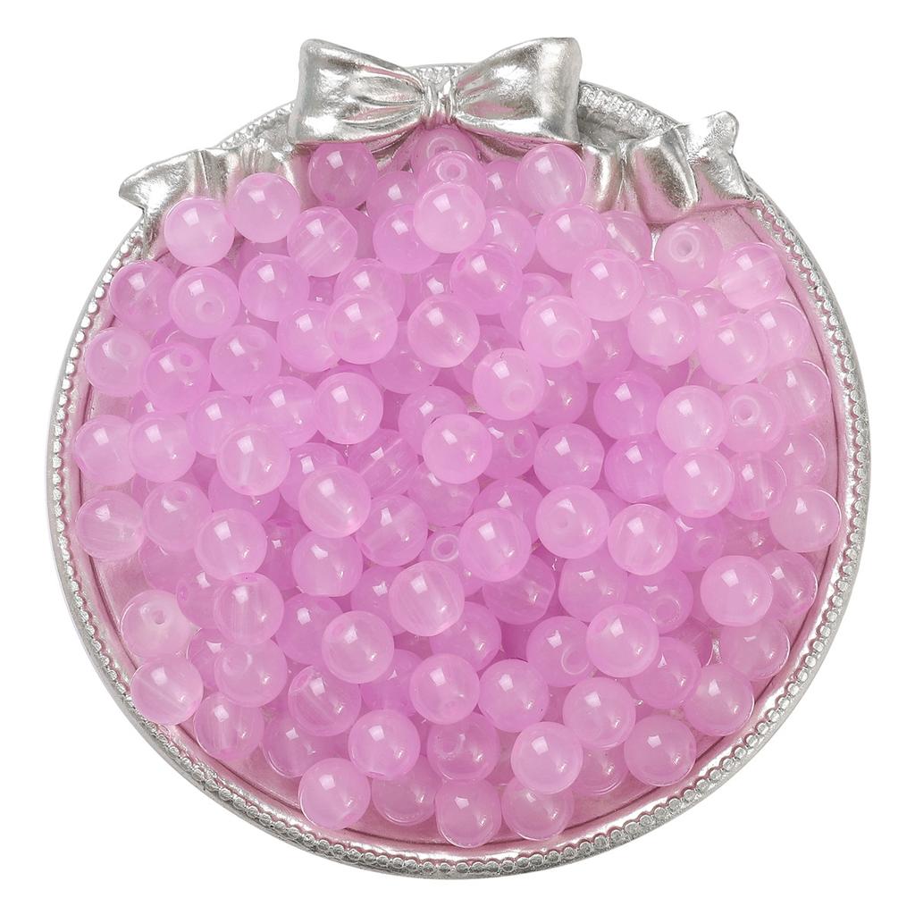 6/8Mm Glass Beads Jelly Paint Imitation Jade Round Beads Loose Beads Glazed Beads Handmade Diy Bracelet Necklace Jewelry