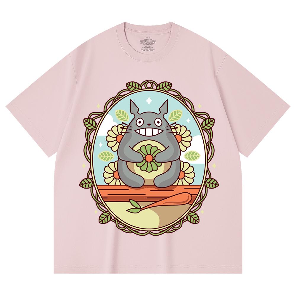 230 Gsm 100% Cotton Ghibli V6 Totoro Print Unisex Heavy Cotton T Shirt