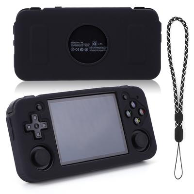 Silicone Protective Sleeve for Anbernic RG35XX H Retro Handheld Game Console Shockproof Scratch-Resistant Cover with Lanyard