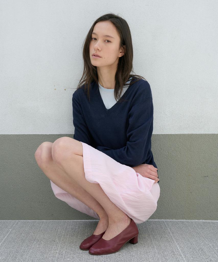 Jeonggamseutyudio Linen Blend V-Neck Kint_5 Color