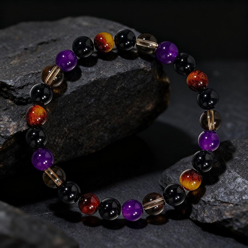 Festive Gifts Black Onyx Amethyst Tiger Eye Smoky Quartz Beaded Bracelet Minimalist Fashion Jewelry for Men Women Daily Wear Gift