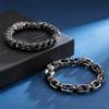 European and American Men's Stainless Steel Creative Skull Bracelet, Personalized Punk Locomotive Ghost Head Bracelet, Titanium Steel Jewelry