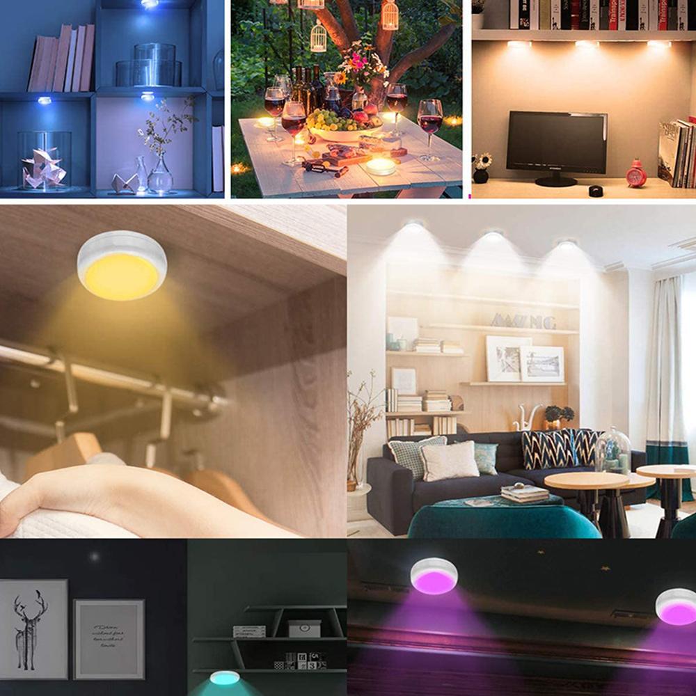 RGB 16 Colors LED Under Cabinet Light USB Rechargeable Dimmable Wine Cabinet Light with Remote Control for Bedroom Living Room