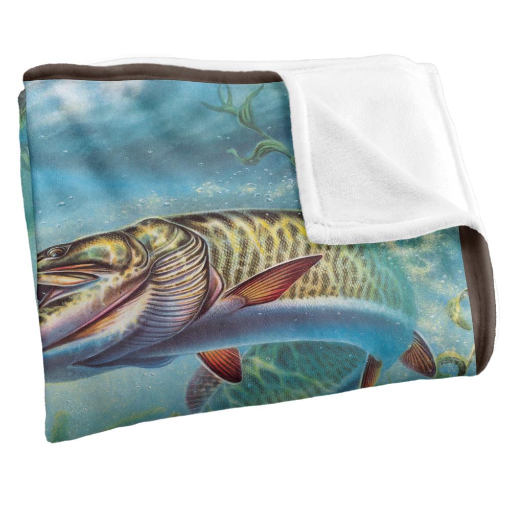 JQ Licensing Provoked Musky Fishing Silky Supersoft Blanket