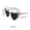 Heart-Shaped Women's Party Sunglasses with Pearls - Stylish Glasses for Weddings and Birthdays.