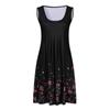Women's Summer Loose Casual Skirt Print Chest Pleated  Sleeveless Dress