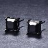 stud earrings women's zircon earrings European and American square black diamond square ear hanging source with trinkets women's jewelry