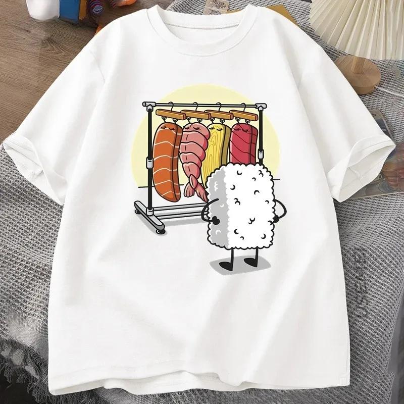 Sushi Wardrobe T Shirt Women Funny T-shirt Graphic T Shirts Loose Short-sleeve Pritned Tshirt Women Tops S