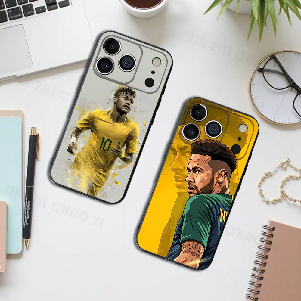 Football N-Neymar-S Black Phone Case For IPhone 17 16 15 14 13 12 13 12 11 Pro Max Plus XS XR Silicone Soft Back Cover