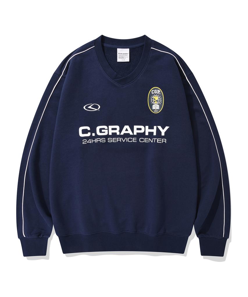 CGP 24H Track V-Neck Sweatshirt_Dark Navy