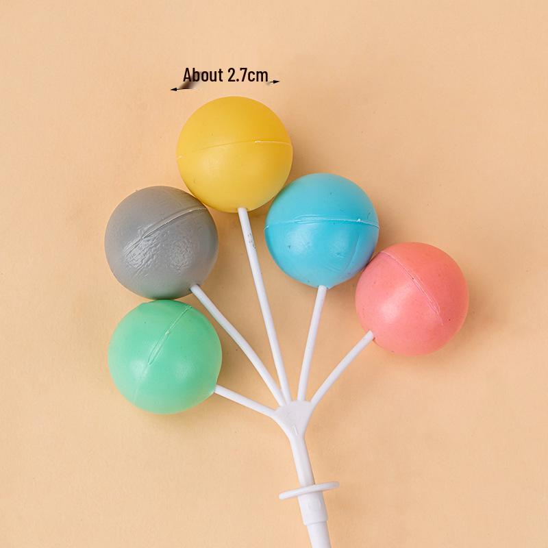 Colorful Retro Balloon Cake Toppers – Round Ball Dessert Decorations
