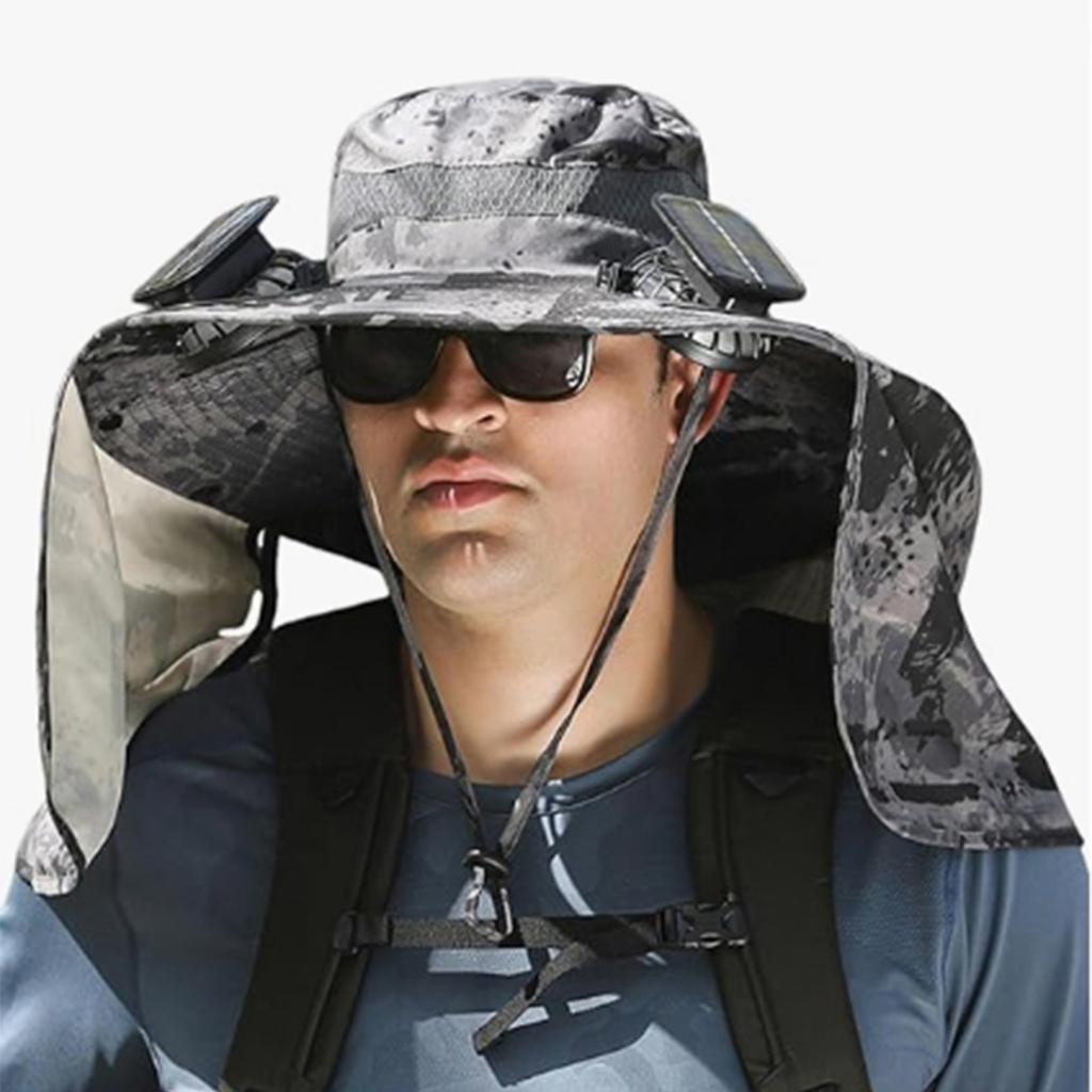 Outdoor Wide Brim Sun Hat With Solar Fan Wide Brim Solar Fan Usb Charging Outdoor Fishing Hat New Sun Protection Fishing Hat