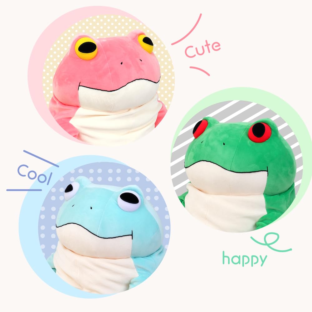 Shinada Global Mochi Series Mochikaeru Frog Green (XL) 35 x 35 x 50cm Plush Frog Animal MOKR-0880G