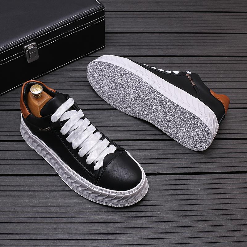 Mode Trendige Herren Klassische Mode Weiß Dicke Sohle Board Schuhe Outdoor Lässige Flats Mokassins Sport Walking Sneakers Zapatos Hombre