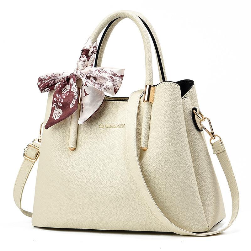 Fashionable Mom s Bag 2024 With Silk Scarf Chic Pu Handbag And Crossbody Design Available In Black Wine And Cream OffWhite