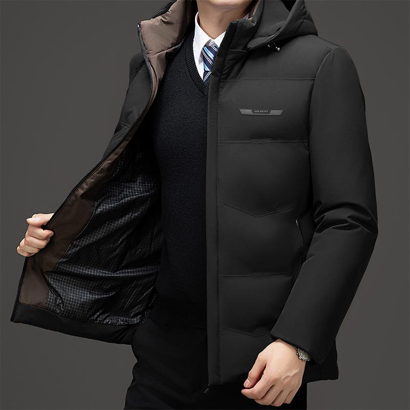 

High Quality Hooded Thick Warm Waterproof Parkas Coat Male Hooded Loose Casual Winter Coats Men Business Winter Mens Down Jacket M чорний