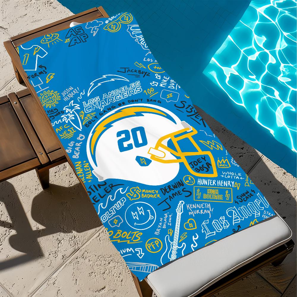 For American Travel Gym A-Angeles Shower Camping Quick Dry Sports C-Chargers Large Beach Los Towels Football Soft Pool Gift