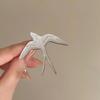 Stainless Steel Swallow Brooch For Women Men Punk Geometric Metal Animal Brooch Pin Suit Decoration Jewelry Accessories Gift